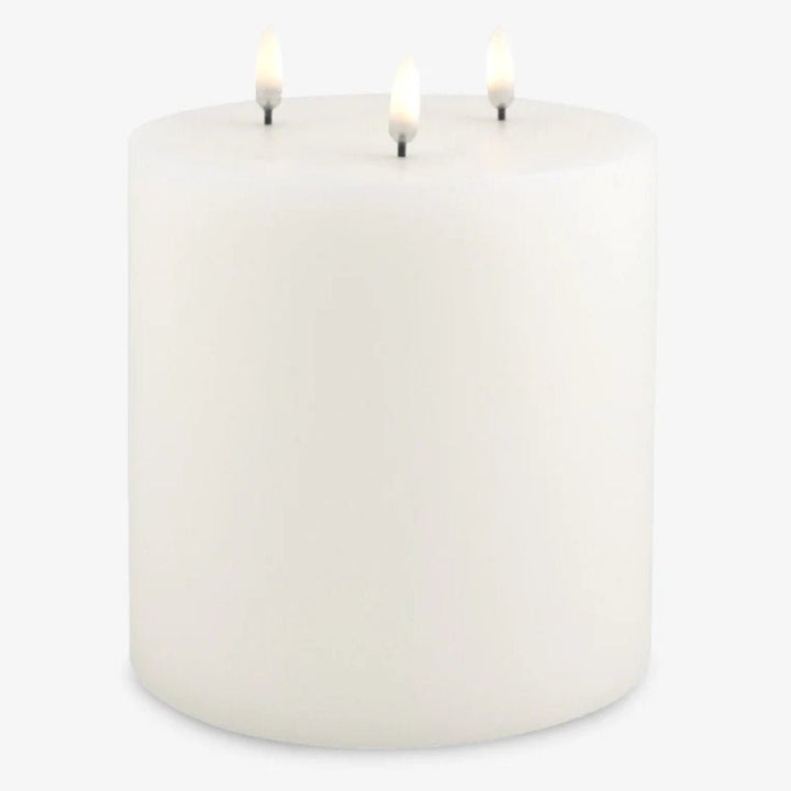 Nordic White Smooth Flameless Candle | Tri - Wick | Remote Controllable - Suzie Anderson Home