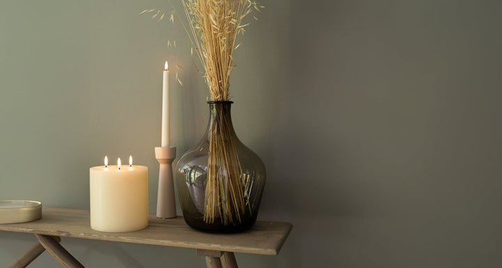 Nordic White Smooth Flameless Candle | Tri - Wick | Remote Controllable - Suzie Anderson Home