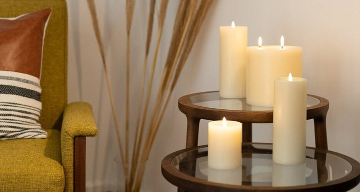 Nordic White Smooth Flameless Candle | Tri - Wick | Remote Controllable - Suzie Anderson Home