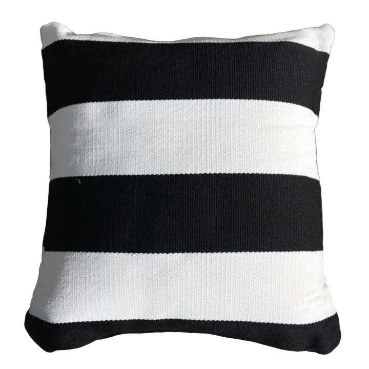 Deck Stripe | Black &amp; White Outdoor Cushion Cover &amp; Poly Insert | 50x50cm (BOWRAL)