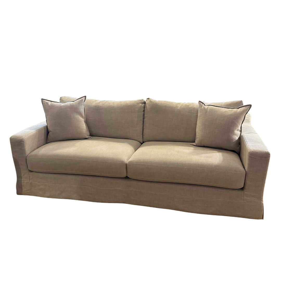 Herman 3 Seater Slipcover Sofa with Luxura Foam Seat | Warwick Haven Oatmeal | Includes Premium Delivery | 10 Year Warranty