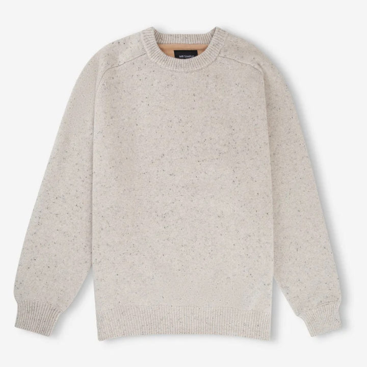Simple | Fred Crew Knit | Oatmeal Natural