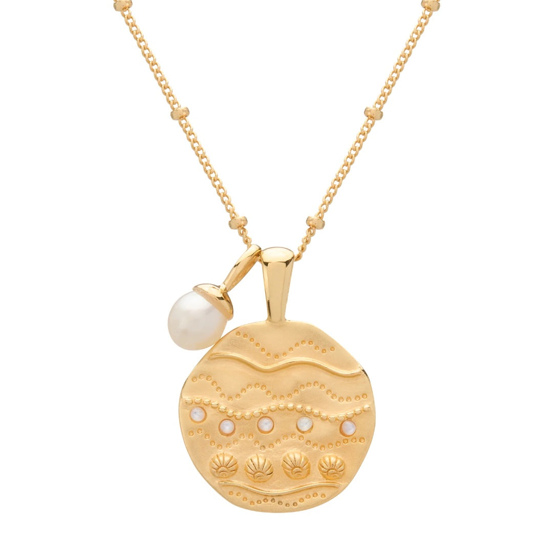 Ocean Dreamer 18K Gold Plate & Freshwater Pearl Necklace