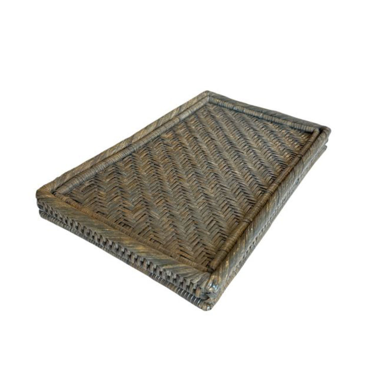 Bedside Rattan Tray | Old Grey