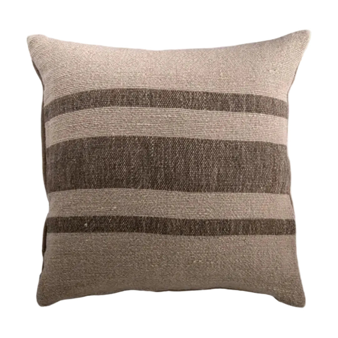 Olive Stripe Heavy Linen Cushion Cover | 55x55cm - Suzie Anderson Home