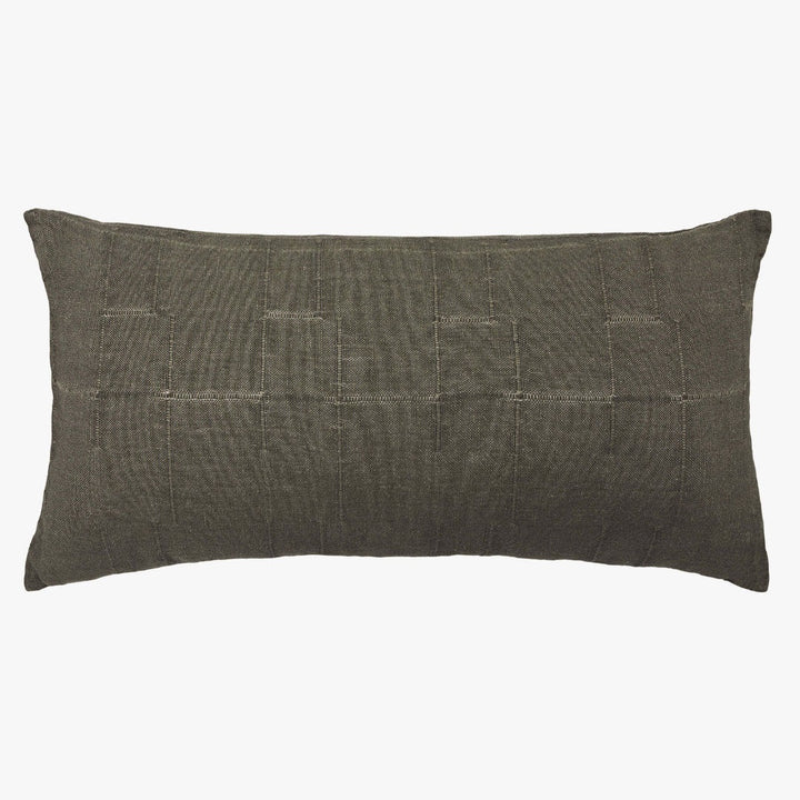 Palermo | French Linen Lumbar Cushion & Insert | Olive | 40 x 80cm