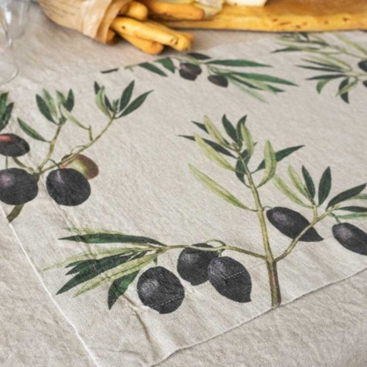 Olives 100% Linen Placemat | 35x48cm | Set of 2 (BOWRAL) - Suzie Anderson Home
