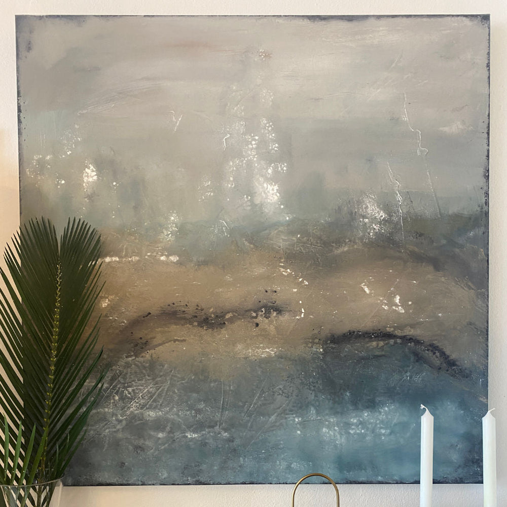 Ondiepte - Shallow | Laura Hayes | Mixed Media on Canvas 92 x 92cm-Suzie Anderson Home
