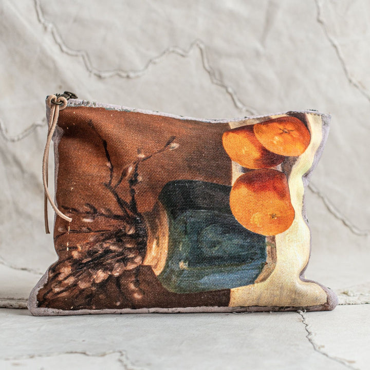Swarm Canvas Painting Clutch Bag | Oranges