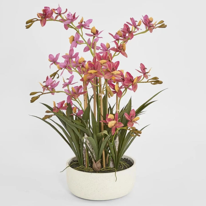 Deluxe Faux Cycnoches Orchid | Potted 75cmH