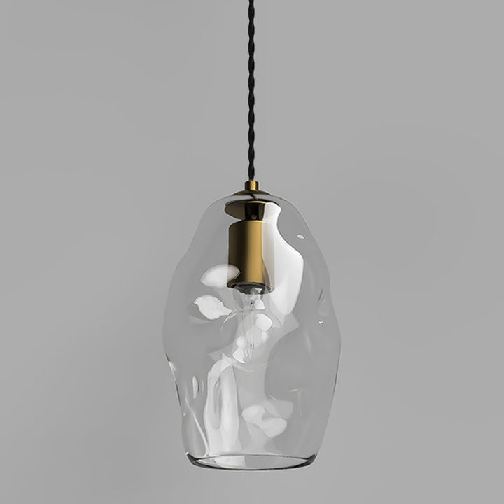 Organic Mouthblown Pendant | Medium | Black Cord, Old Brass Suspension - Suzie Anderson Home