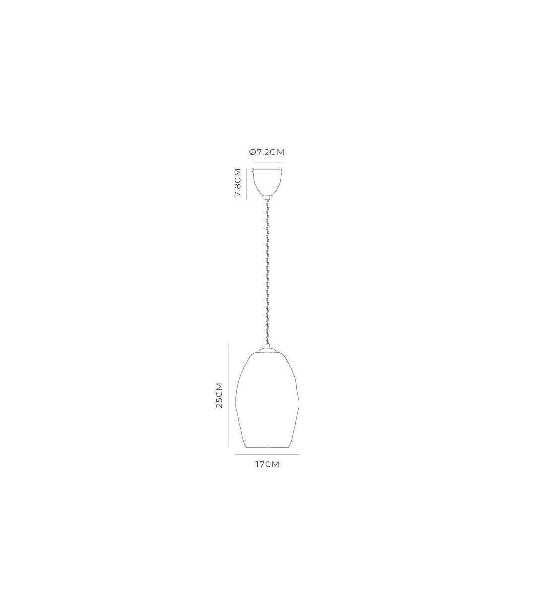 Organic Mouthblown Pendant | Medium | Black Cord, Old Brass Suspension - Suzie Anderson Home