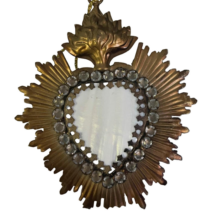 Hanging Jewelled Heart with Stone Ornament