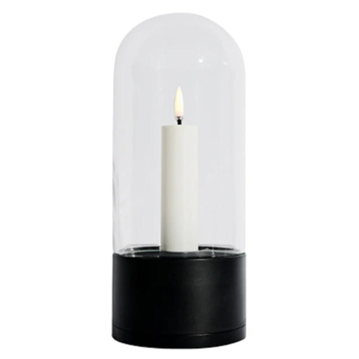 Outdoor Lantern with Flameless Candle | Glass Dome | Weather Resistant | Matte Black - Suzie Anderson Home