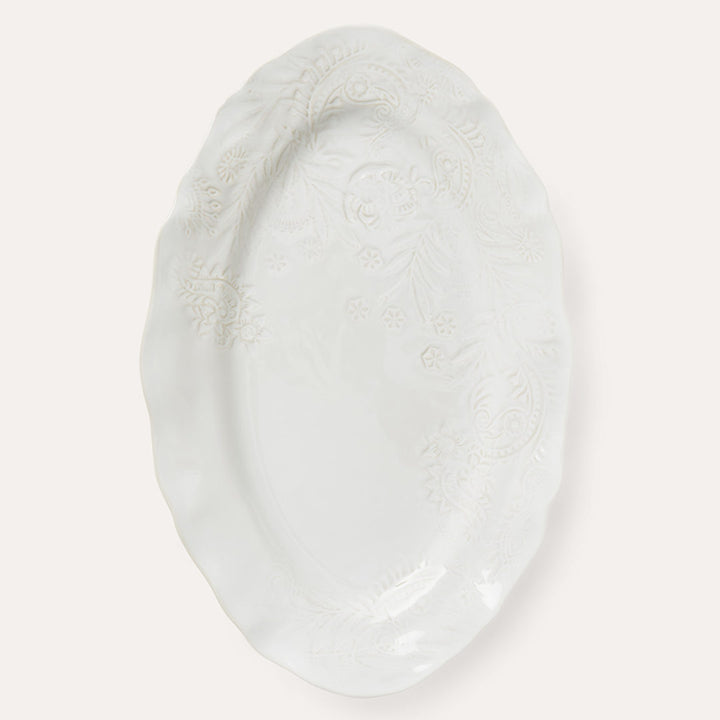 Arabesque Large Oval Server | White