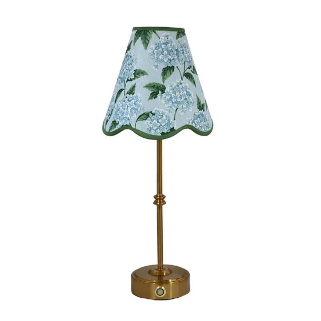 Blue Hydrangea Scalloped Lamp Shade