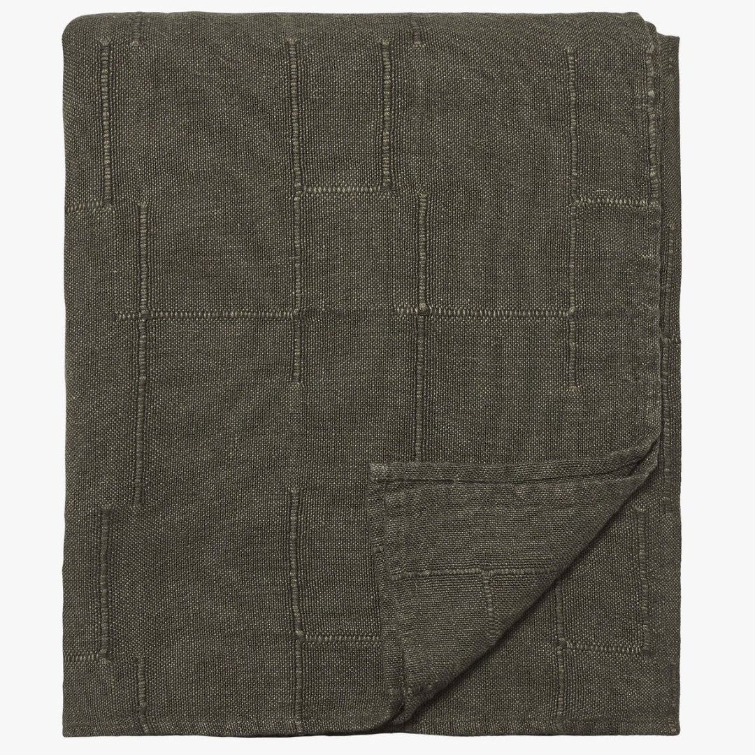Palermo | French Linen Bedcover | Olive | 240 x 260cm - Suzie Anderson Home