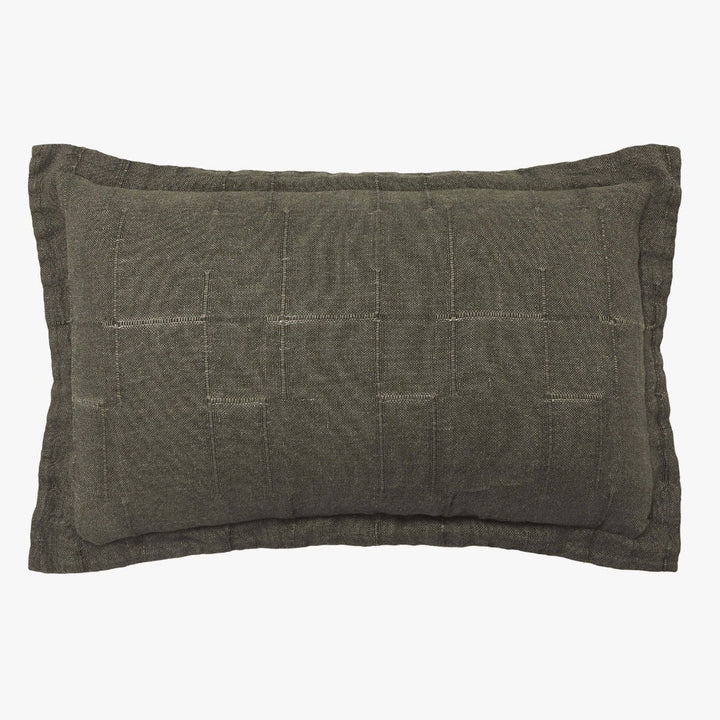 Palermo | French Linen Rectangle Cushion & Insert | Olive | 65 x 40cm - Suzie Anderson Home