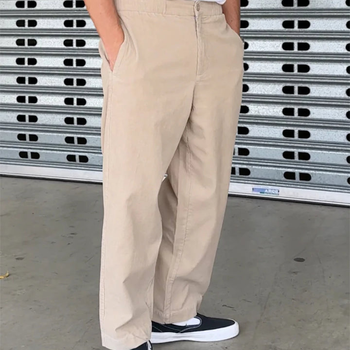 Simple | North Cord Pant | Elastic Wide Leg | Stone