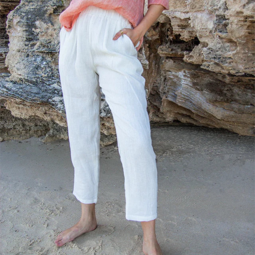 Scandi | Nora Linen Pant | White