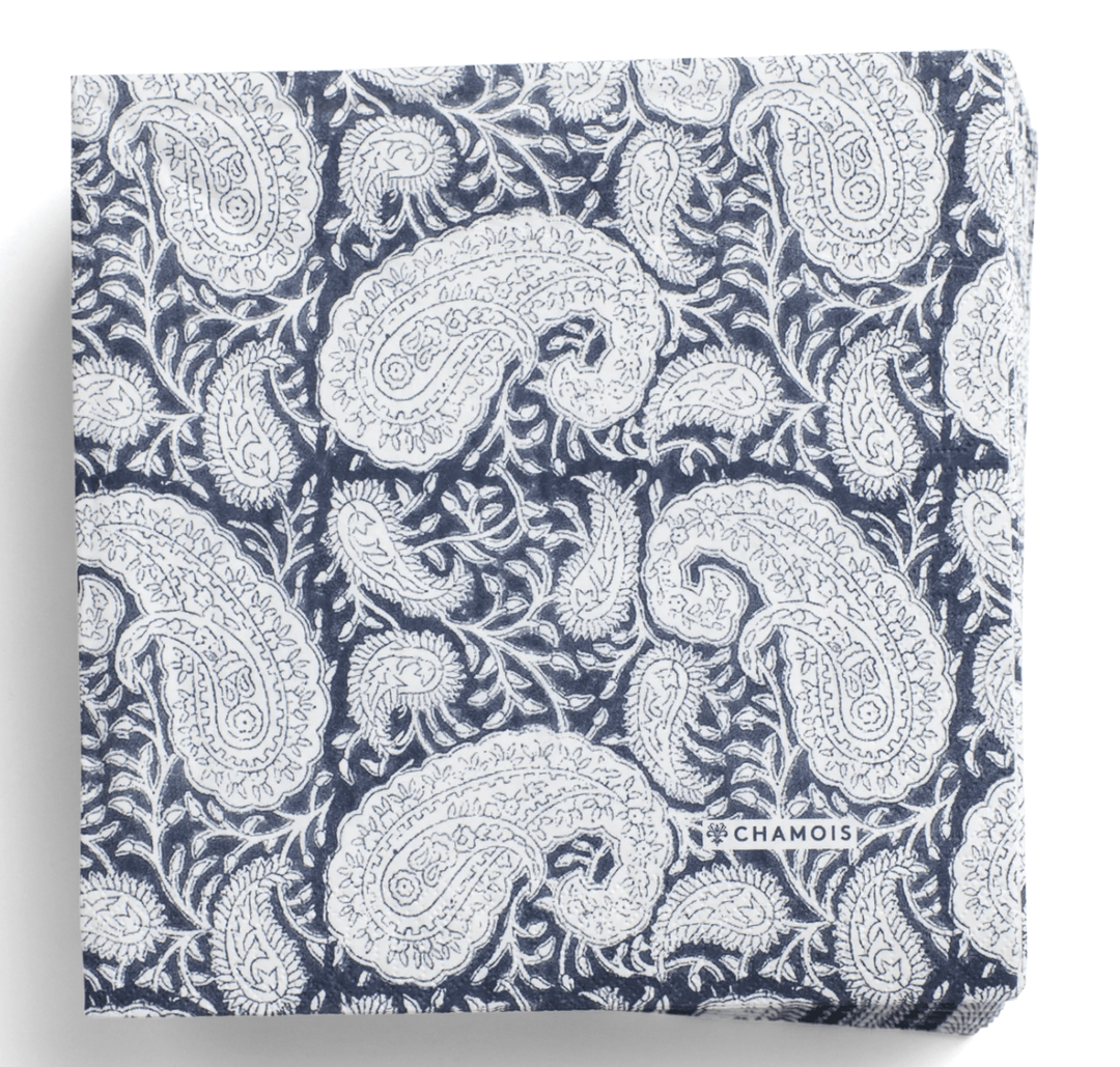 Paper Napkins | Big Paisley | Navy Blue | Pack of 50 - Suzie Anderson Home