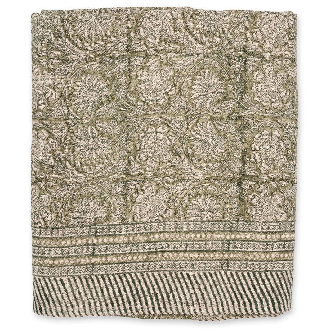 Paradise Linen Tablecloth | Green | 150 x 230cm - Suzie Anderson Home