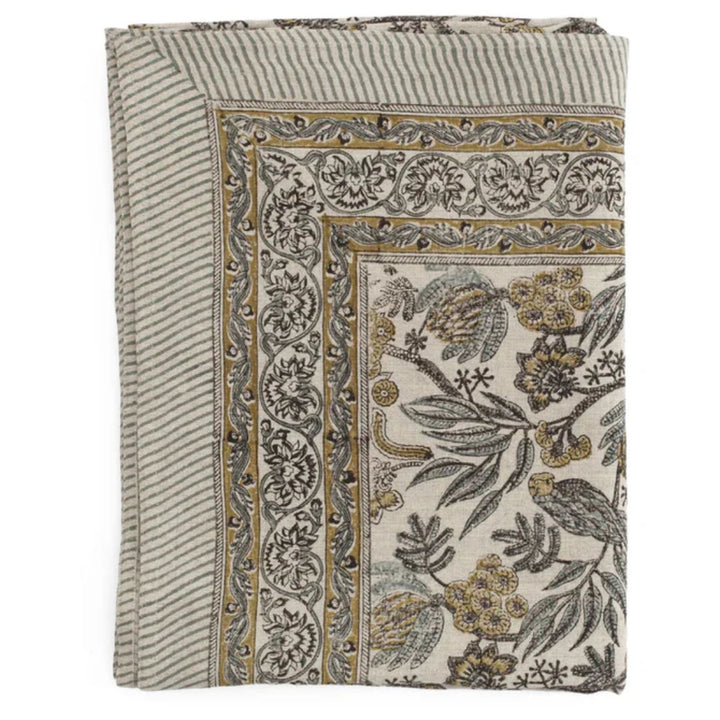 Parrot Linen Tablecloth | Blue | 150 x 350cm