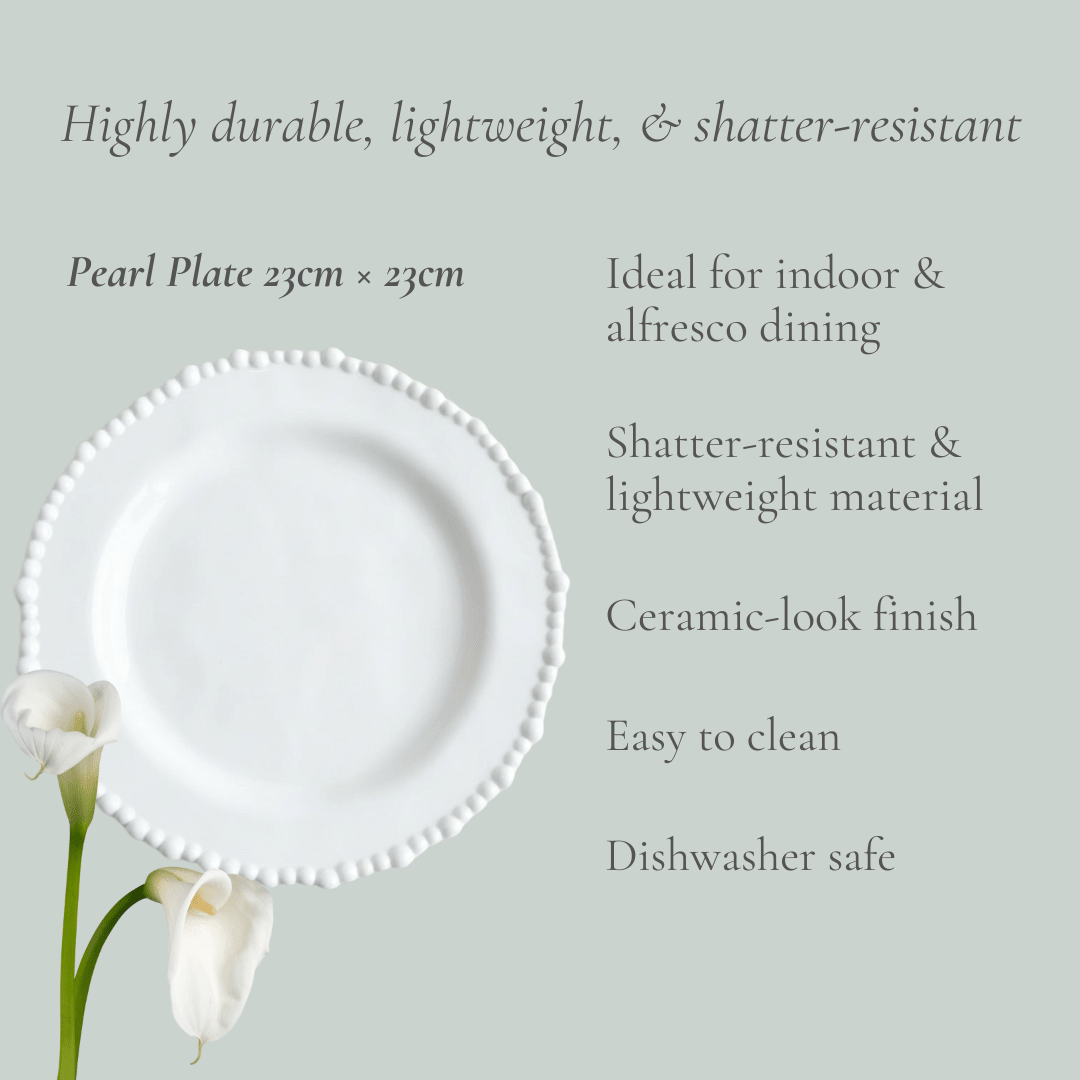 Pearl Side Plate | Melamine White - Suzie Anderson Home