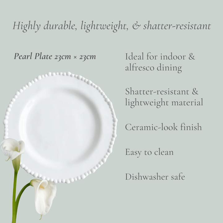 Pearl Side Plate | Melamine White - Suzie Anderson Home