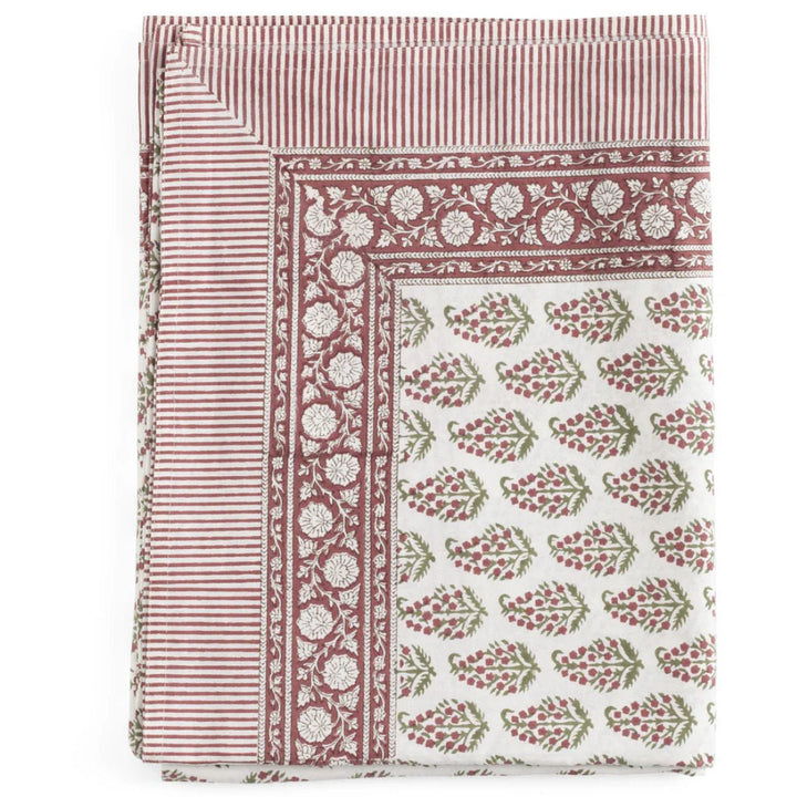Persian Paisley Organic Cotton Tablecloth | Red Green White - Suzie Anderson Home