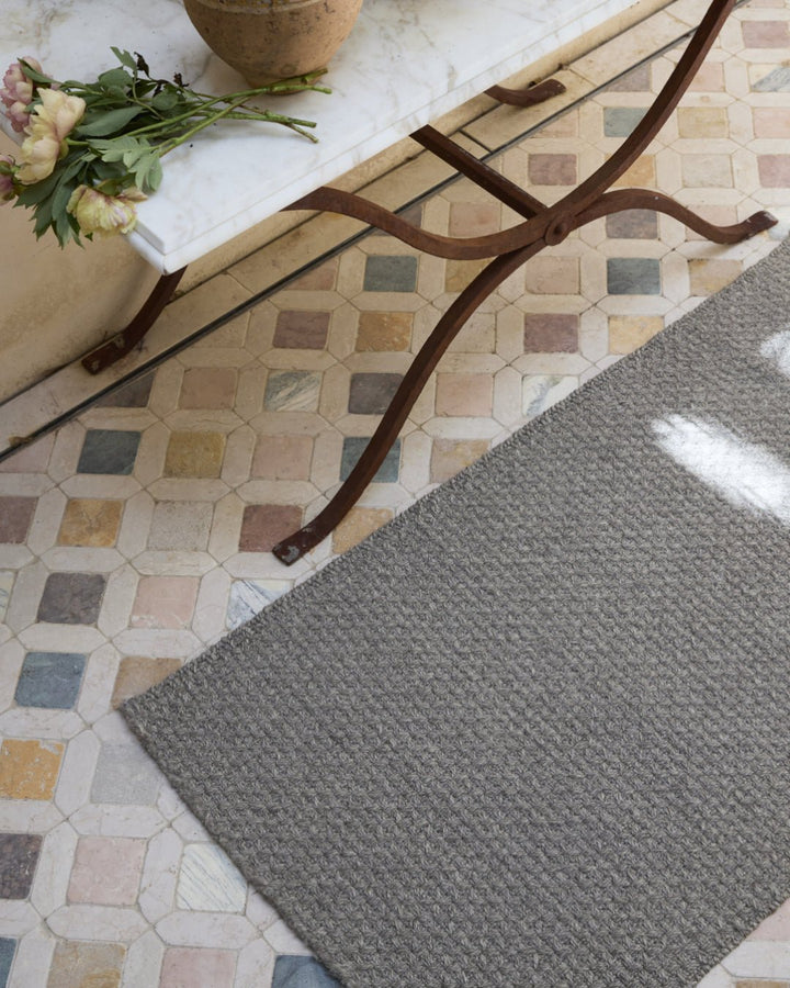 Pewter Basket Weave Indoor Outdoor Rug | Steve Cordony - Suzie Anderson Home