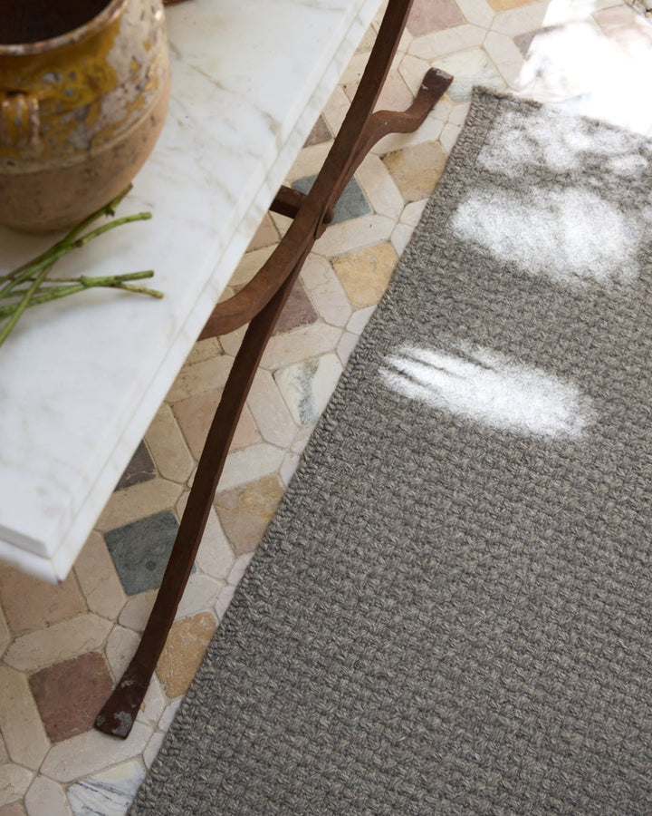 Pewter Basket Weave Indoor Outdoor Rug | Steve Cordony - Suzie Anderson Home