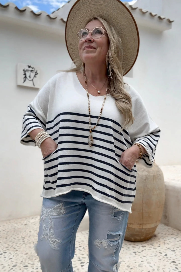 Bypias | Casual Riviera Knit | Navy Stripe
