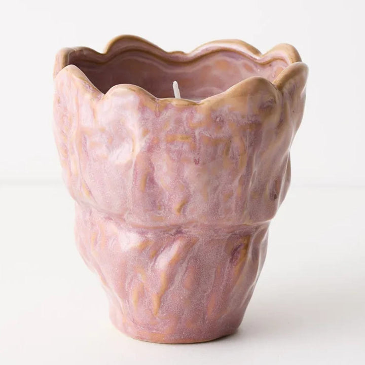 Mae Vanilla Scented Candle | Pink | 12x10cm