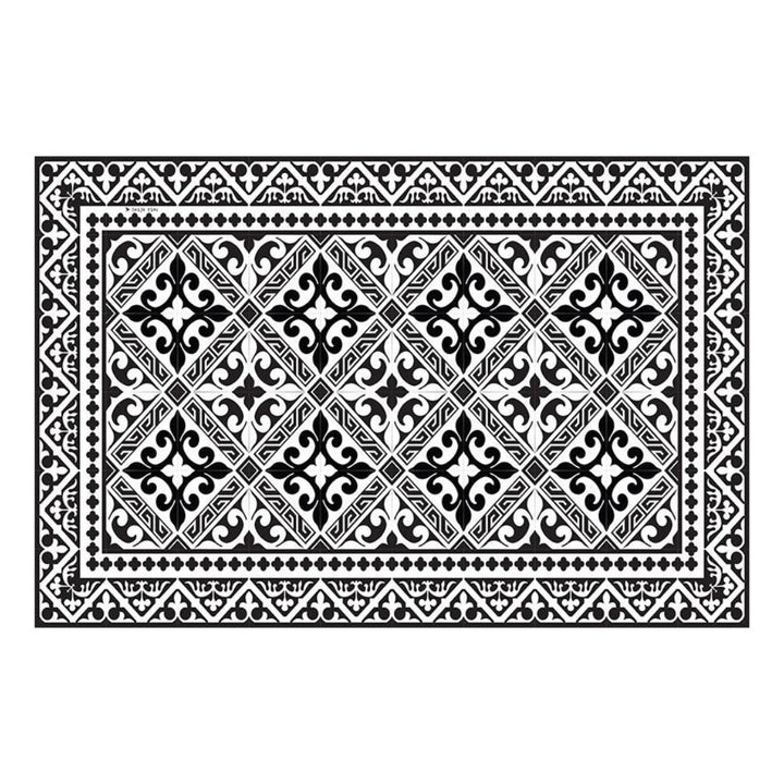 Flor De Lis Black & White Rectangle Vinyl Placemat (BOWRAL)