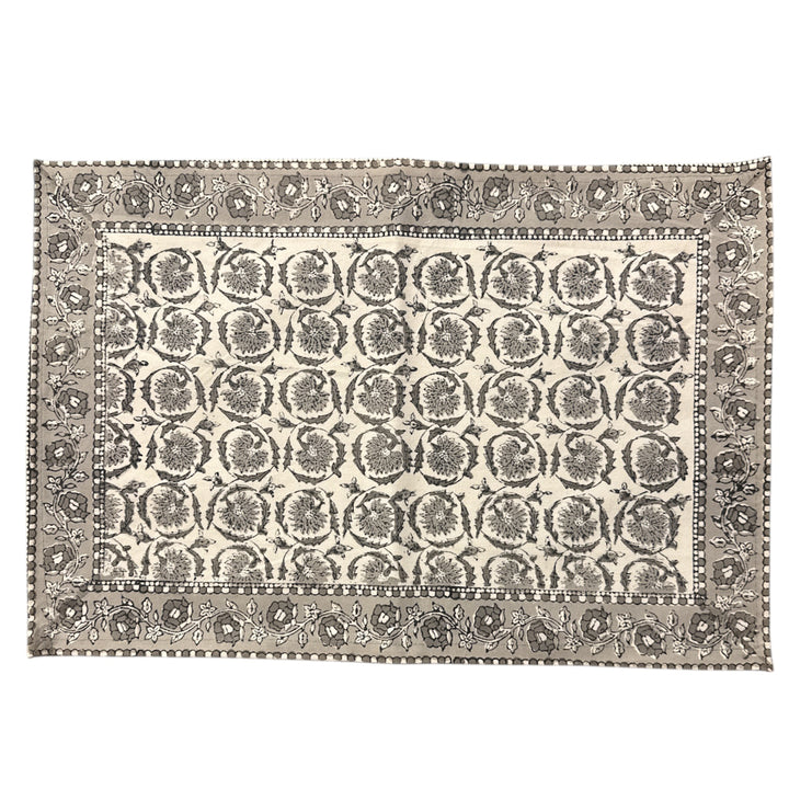 Jaipur Cotton Placemat & Napkin Set (6) | Grey/White | Medallion