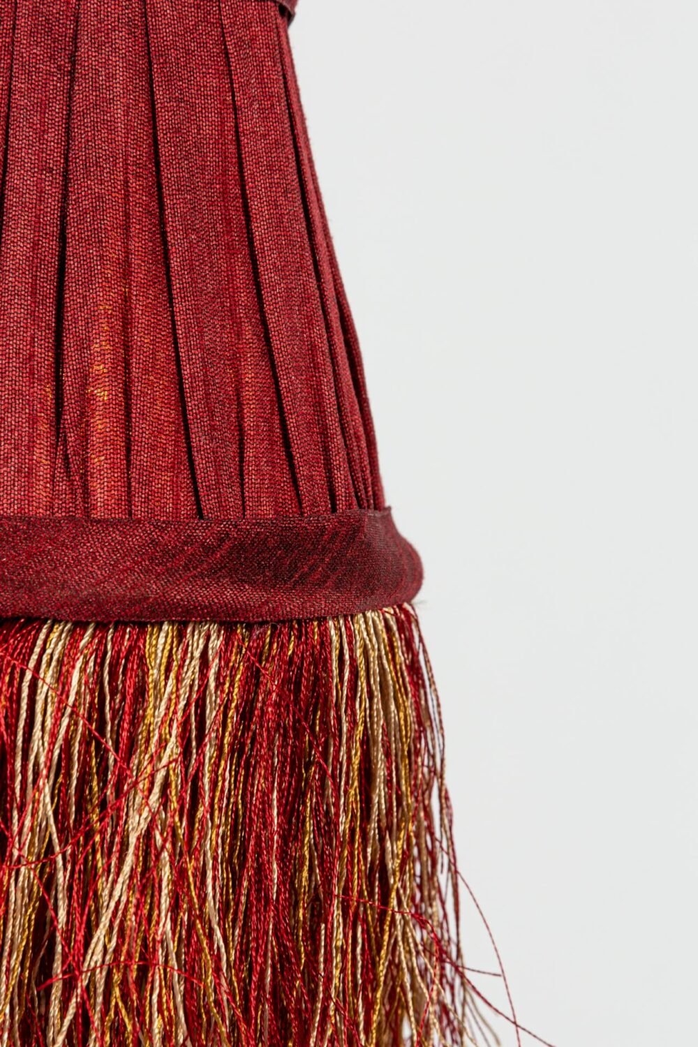 Pleated Lamp Shade with Fringe | Mini Red | 8 x 4.5cm - Suzie Anderson Home