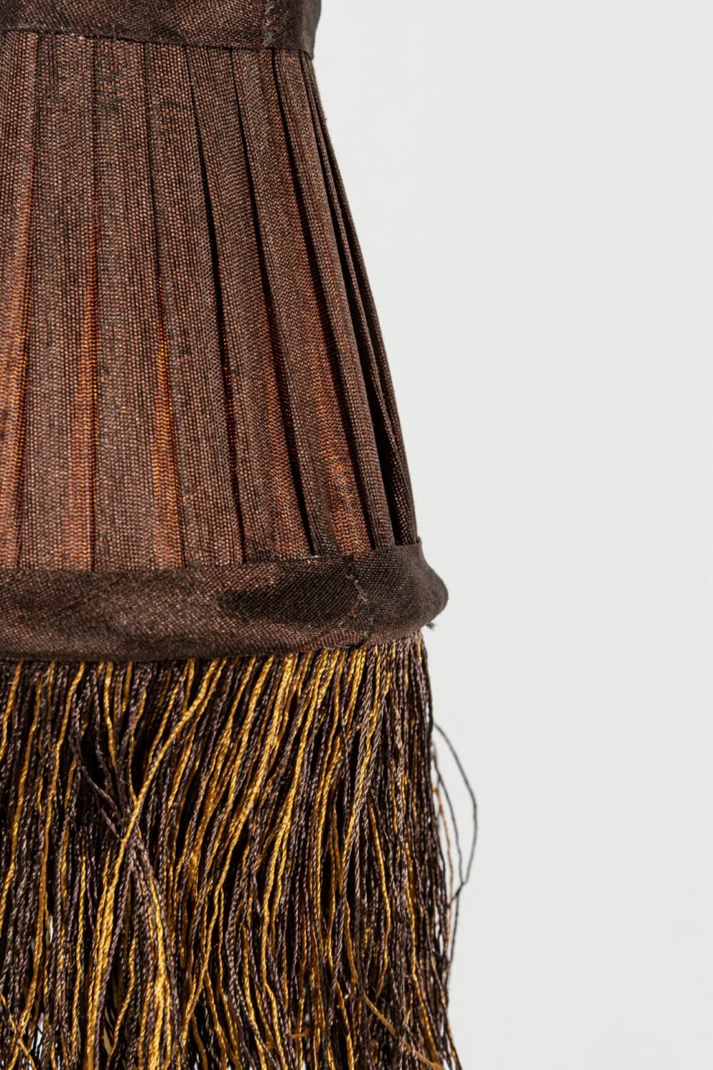 Pleated Lamp Shade with Fringe | Mini Taupe | 8 x 4.5cm - Suzie Anderson Home