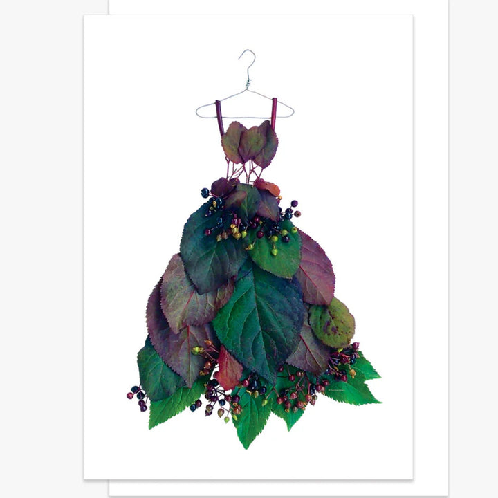 Plum Leaf & Elderberry Dress Card w Envelope