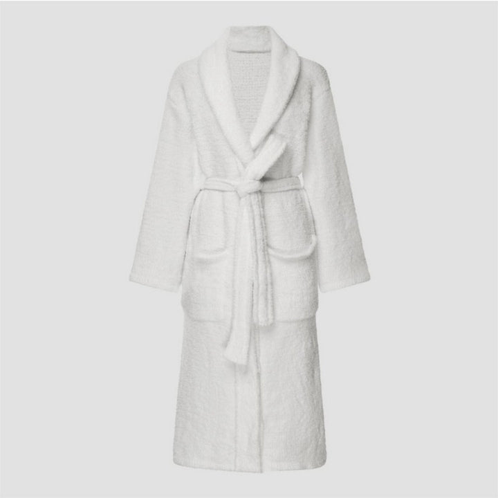 Brogo Bath Robe | Plush Chenille White