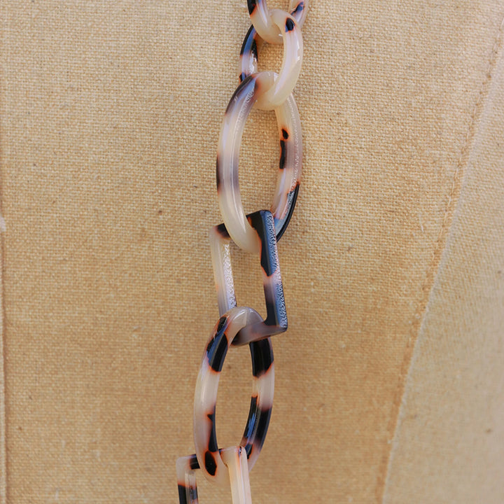 Beige Tortoise Shell Chain Necklace