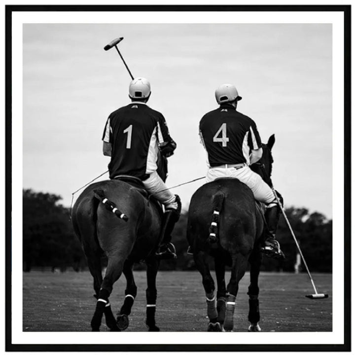 Polo Riders Wall Art | Paper 2030 | Black Box Frame with a White Border | 57.4 x 57.4cm - Suzie Anderson Home