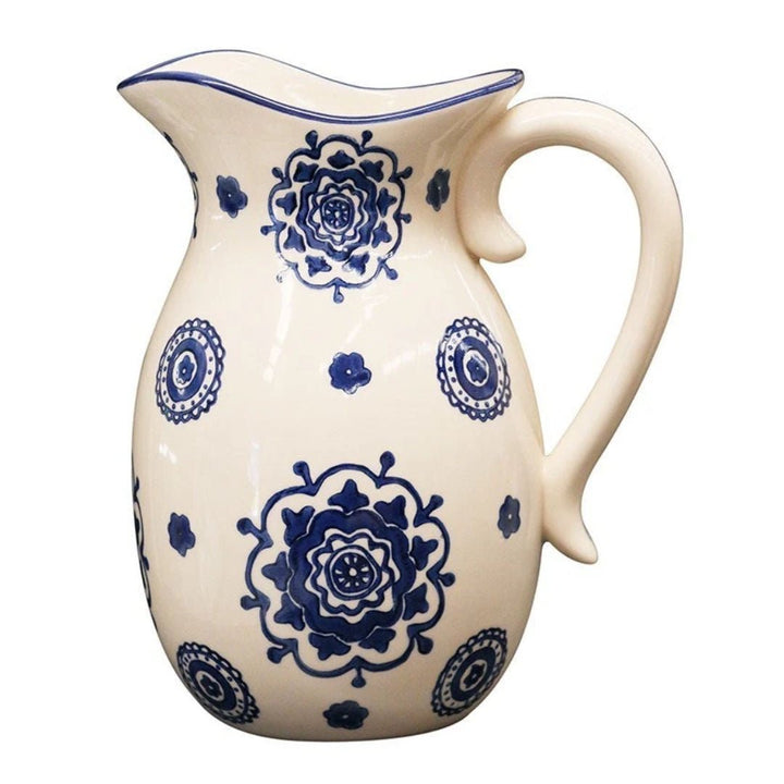 Porto Ceramic Blue & White Jug | Large - Suzie Anderson Home