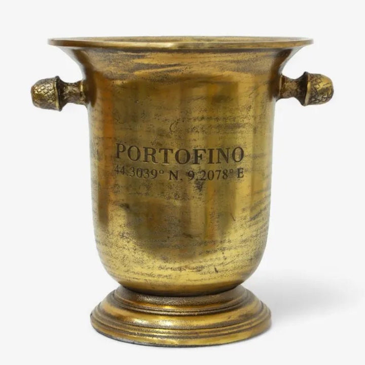 Portofino Aged Gold Tall Champagne Bucket - Suzie Anderson Home