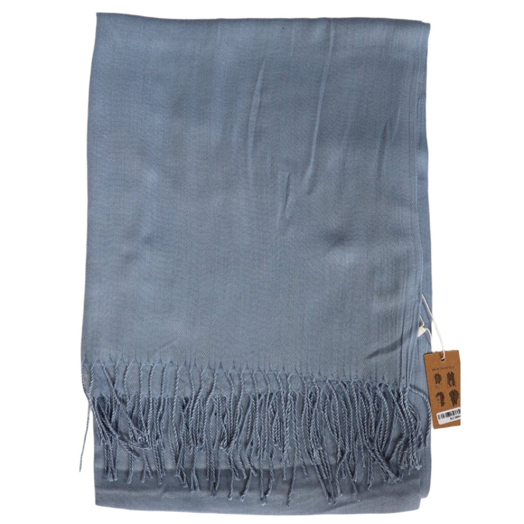 Powder Blue Tassel Edge Scarf KC0084 - Suzie Anderson Home