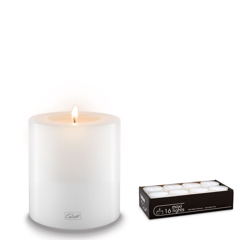 Qult White Pillar Candle Holder | 10cm Diameter (2 Sizes Available) - Suzie Anderson Home