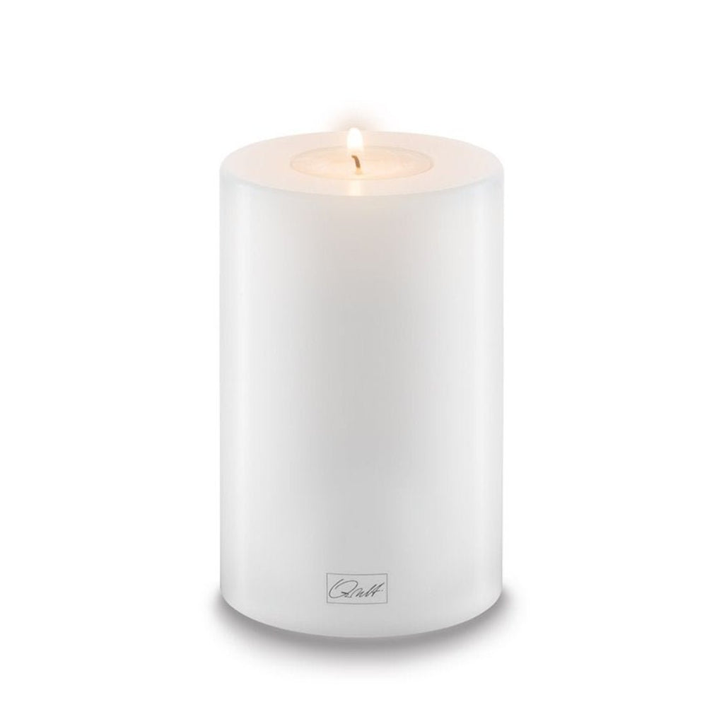 Qult White Pillar Candleholder | 8cm Diameter (3 Sizes Available) - Suzie Anderson Home