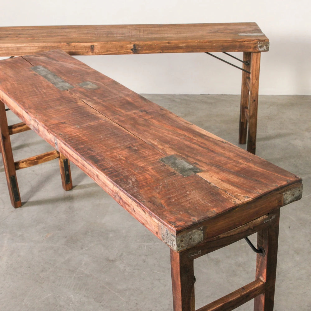Rajasthan Console Table | Collapsible Legs | Dark Natural | W179 x D42 x H79cm - Suzie Anderson Home