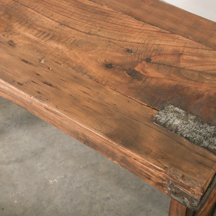 Rajasthan Console Table | Collapsible Legs | Dark Natural | W179 x D42 x H79cm - Suzie Anderson Home