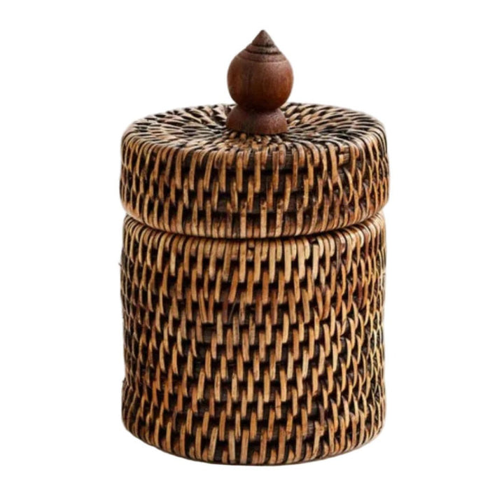 Rattan Cotton Wool Holder | Antique - Suzie Anderson Home